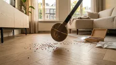 Kralen opruimen in 2 minuten met de panty-op-de-stofzuiger-truc